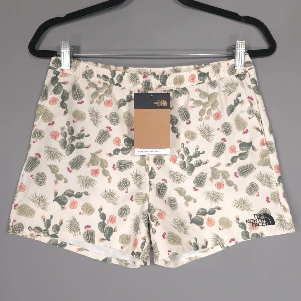 NWT‎ THE NORTH FACE Shorts LARGE 14/16 Youth Girls Water Ripple Cactus Print
